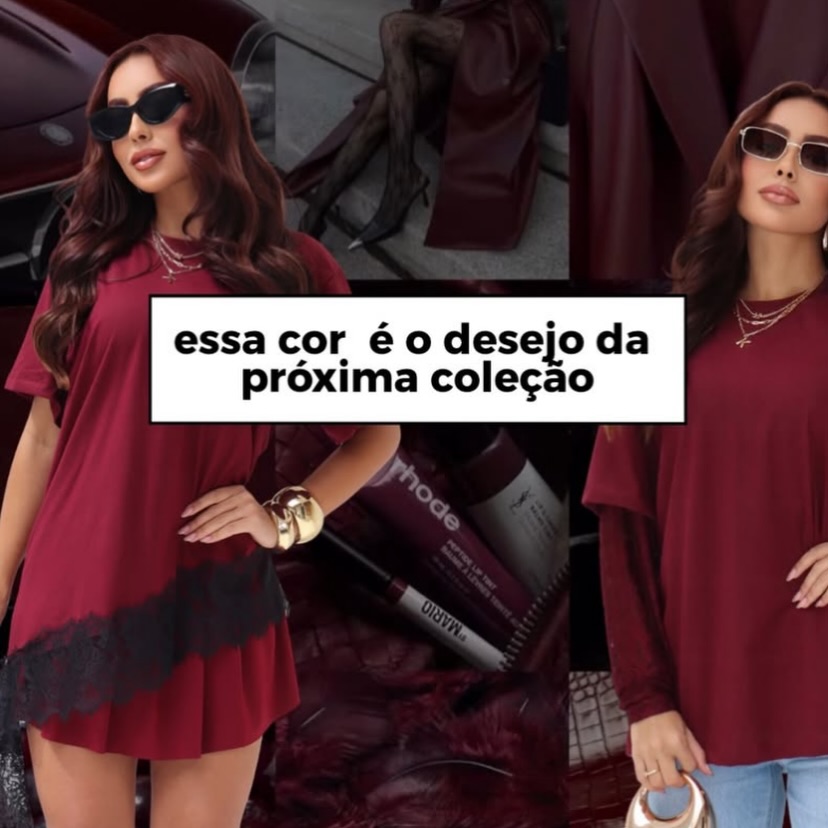Essa é a cor desejo do momento 🍷 
O BURGUNDY é um tom profundo entre o vinho e o bordô, uma alternativa elegante ao vermelho tradicional. 

Selecionamos alguns looks aqui da Nina como sugestão para você entrar nessa tendência 

COMENTE QUERO LINK para garantir o modelo desejado e não ficar de fora
