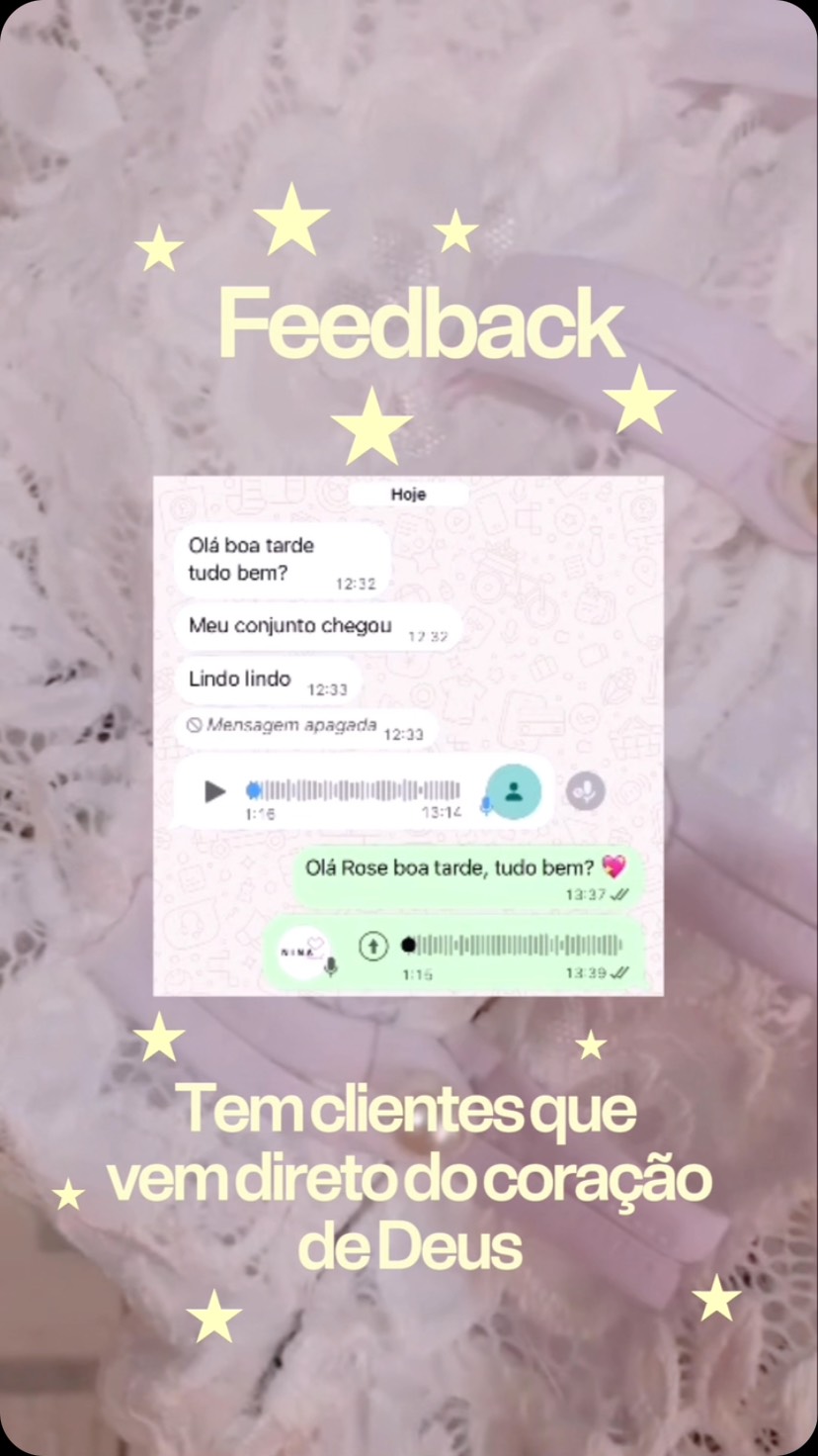 Deus se revela nos detalhes e, muitas vezes, usa a vida de vocês, nossas clientes, para nos mostrar o quanto Ele está presente . 🙏🏼💖✨
Gratidão por cada mensagem que serve como combustível , cada pedido e por fazerem parte da história da Nina! 🥹💕