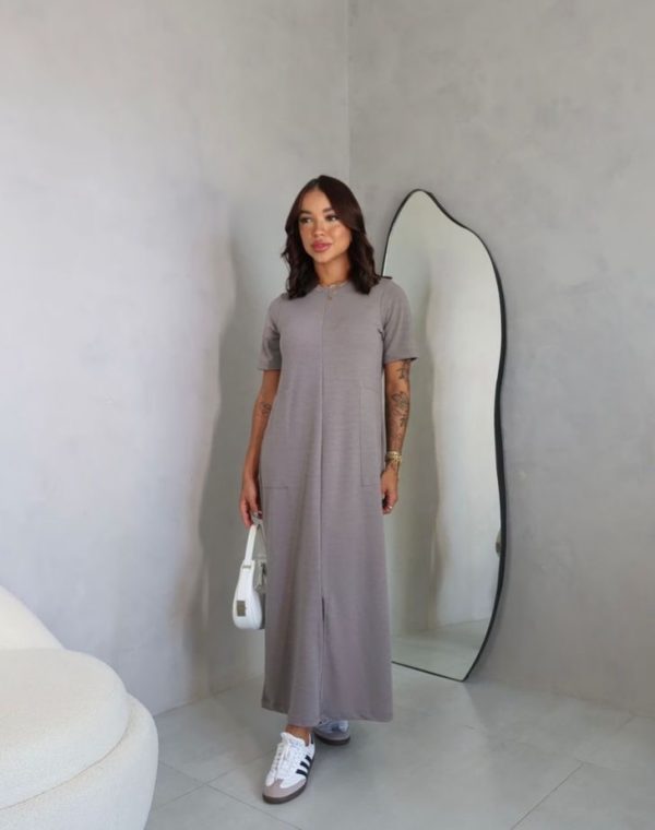 Vestido Karina Cinza