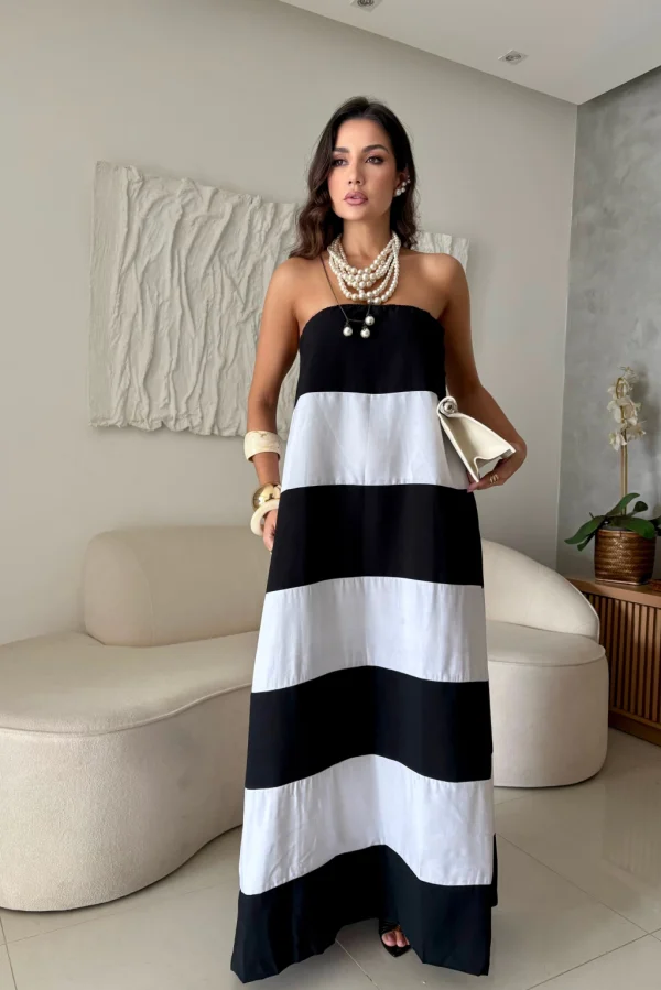 Vestido Carolina Preto/Branco
