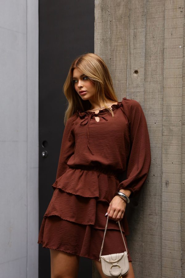 Vestido Yohana Marrom Escuro