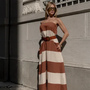 Vestido Carolina Marrom Claro