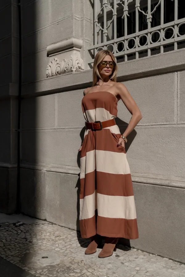 Vestido Carolina Marrom Claro
