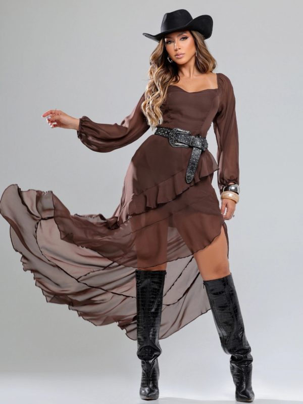 Vestido Elisa Marrom