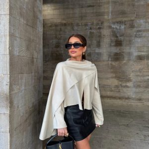 Poncho Stella Creme