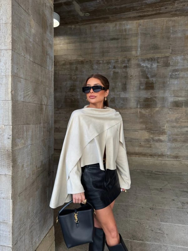 Poncho Stella Creme