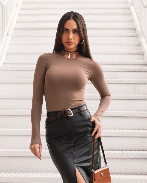 Blusa Cali Marrom Argila