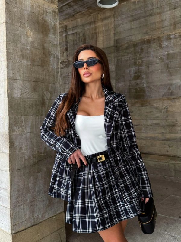Conjunto Natasha Xadrez Preto