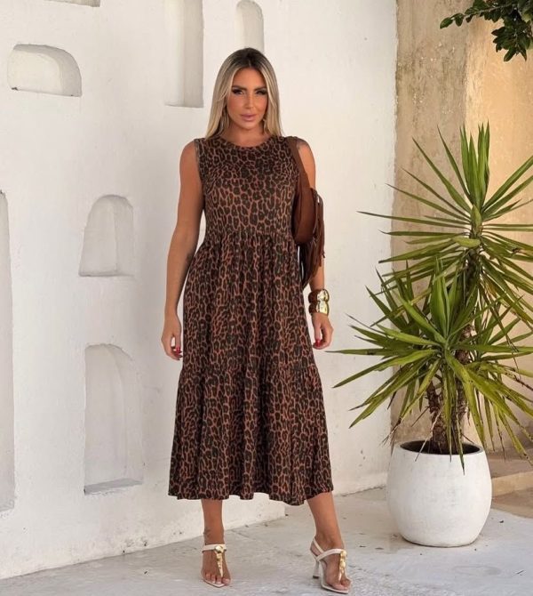 Vestido Bruna Onça Marrom