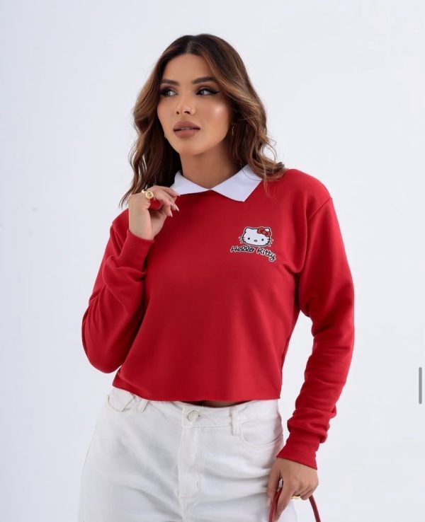 Cropped Polo Hello Kitty Vermelho