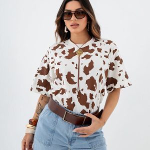 T-Shirt Over Cow Offwhite
