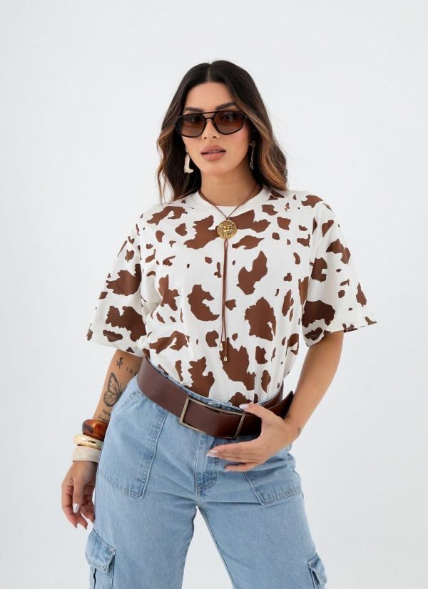 T-Shirt Over Cow Offwhite