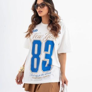Camiseta Over New York 83 Offwhite