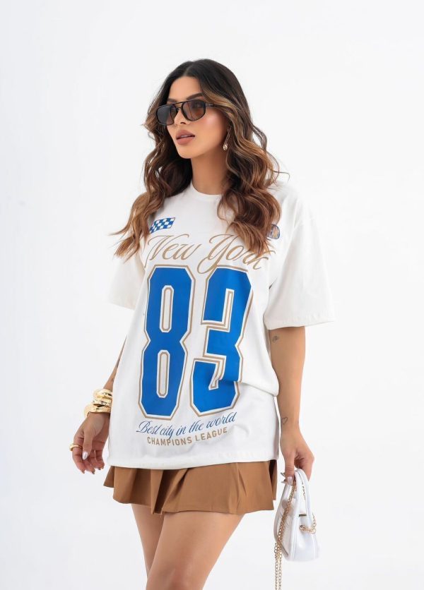 Camiseta Over New York 83 Offwhite
