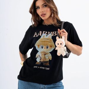 Camiseta Labubu Preto