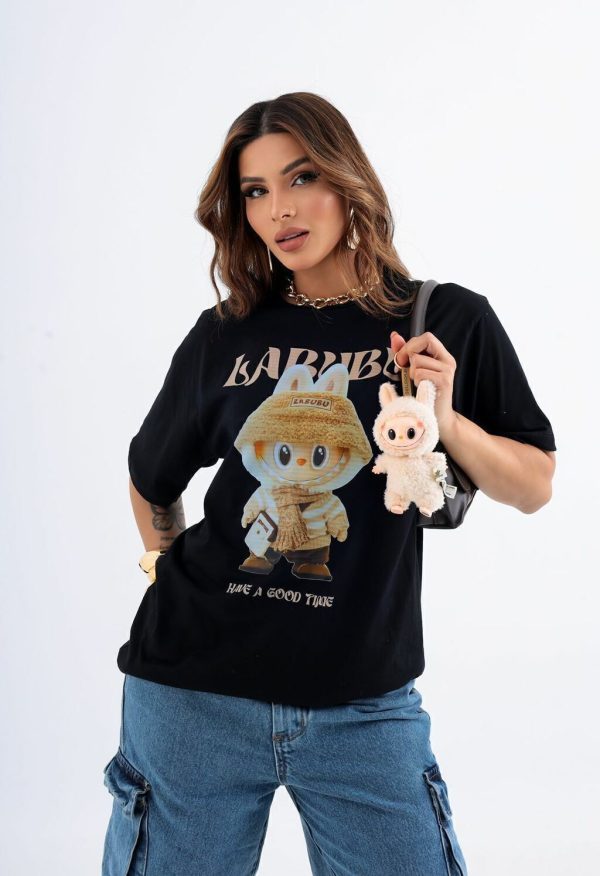 Camiseta Labubu Preto