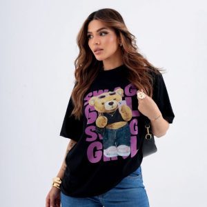 Camiseta Urso Selfie Preto