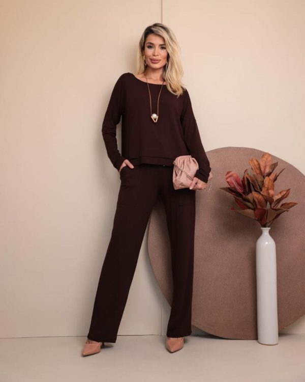 Conjunto Vanessa Marrom Escuro