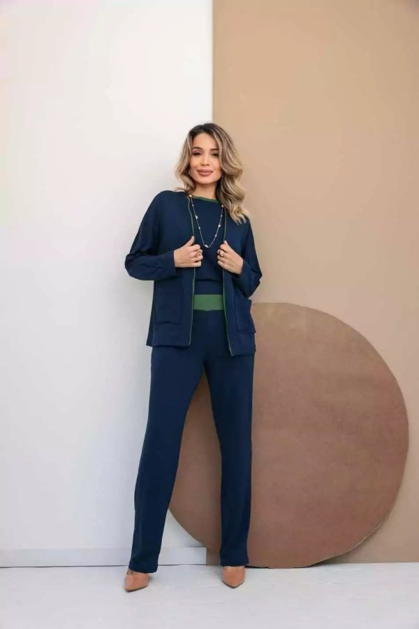 Trijunto Eleonora Azul Marinho