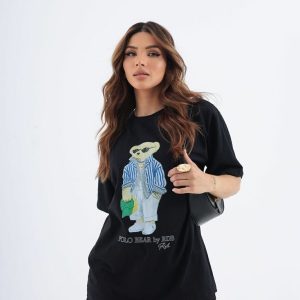 Camiseta Polo Bear Preto/Azul