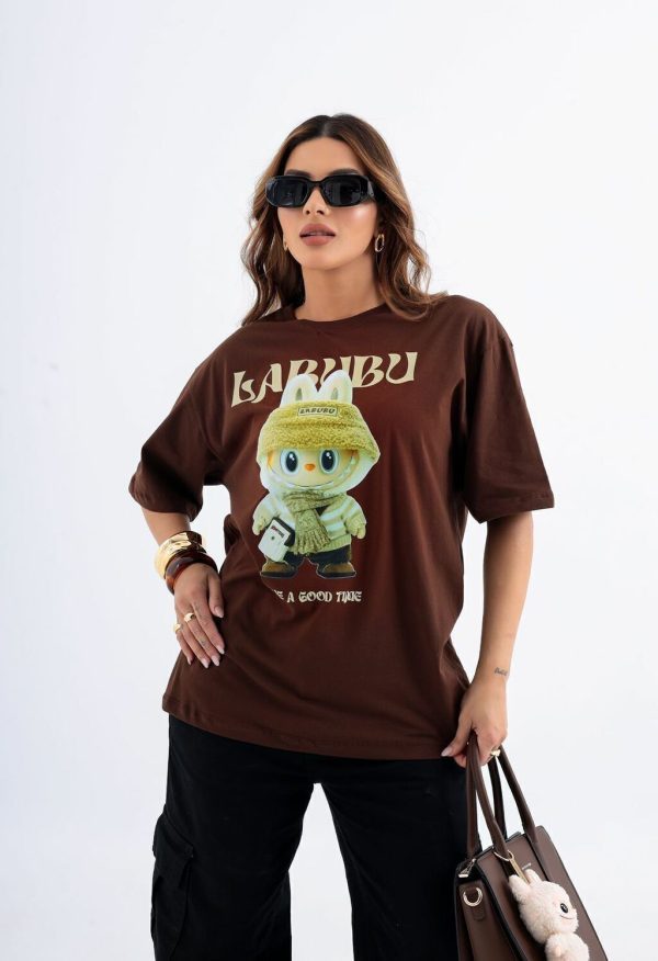 Camiseta Labubu Marrom