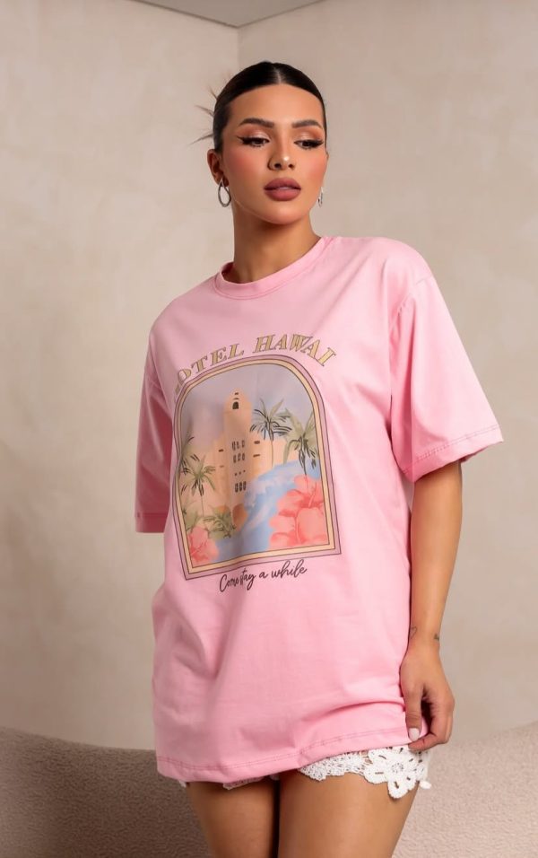 Camiseta Hawaii Rosa