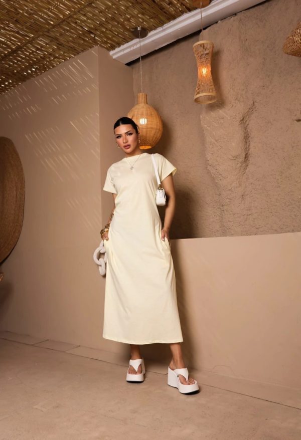 Vestido Lisa Amarelo Manteiga