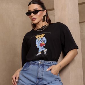 Camiseta Urso Polo Preta