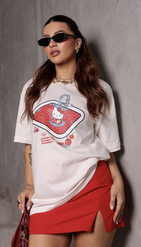 Camiseta Hello Kitty Cherry Offwhite