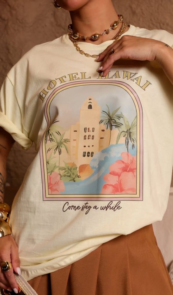Camiseta Hawaii Amarelo Manteiga