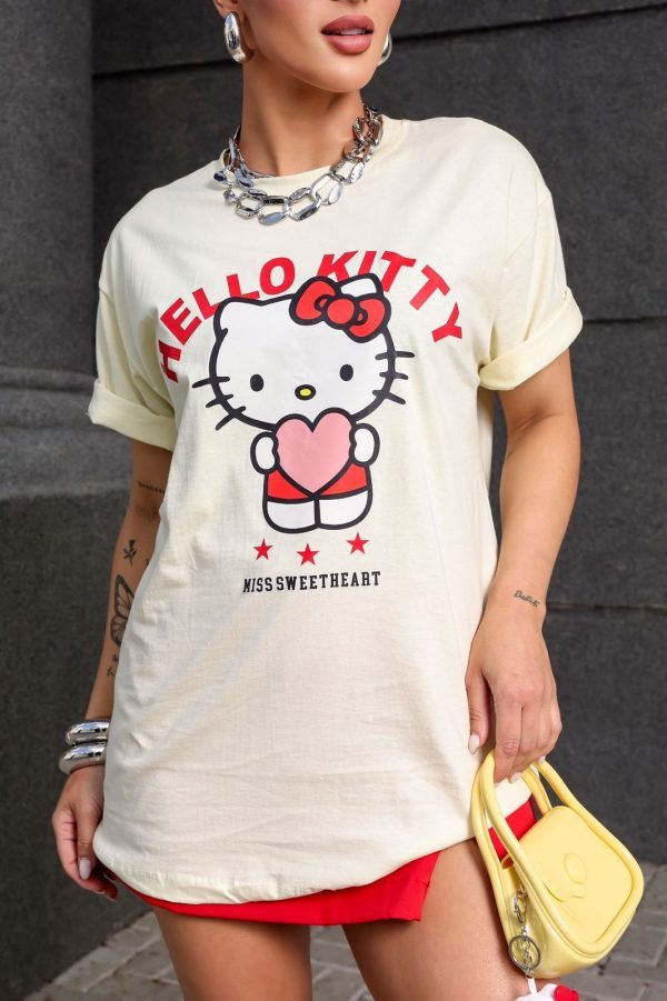 Camiseta Hello Kitty Coração Amarelo