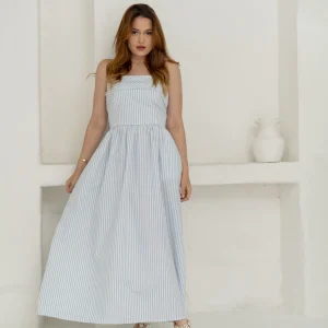 Vestido Adelia Listrado Azul