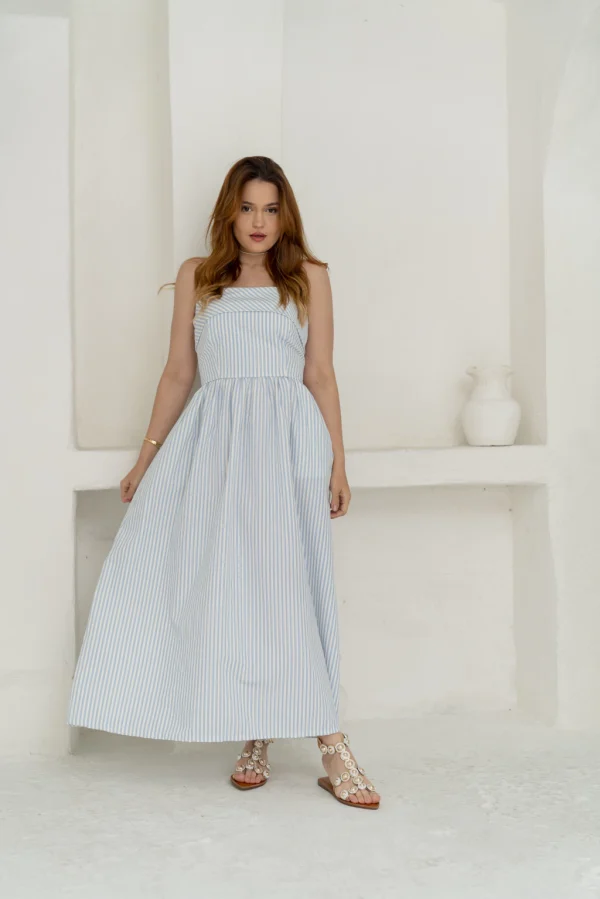 Vestido Adelia Listrado Azul
