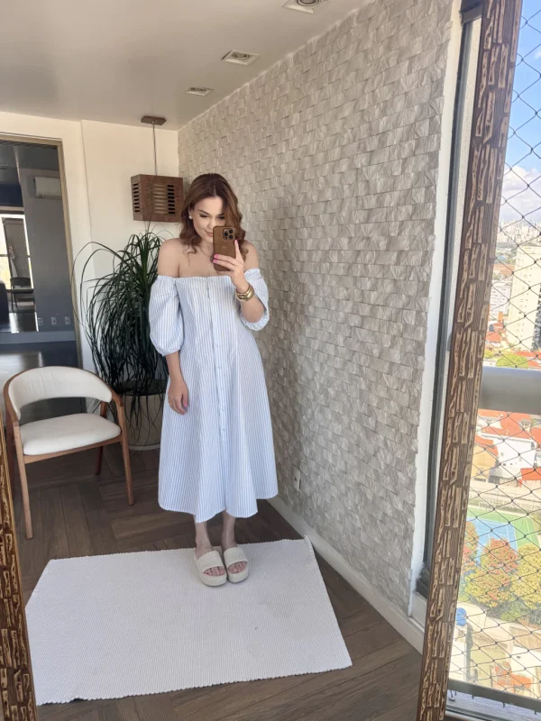 Vestido Larissa Listrado Azul