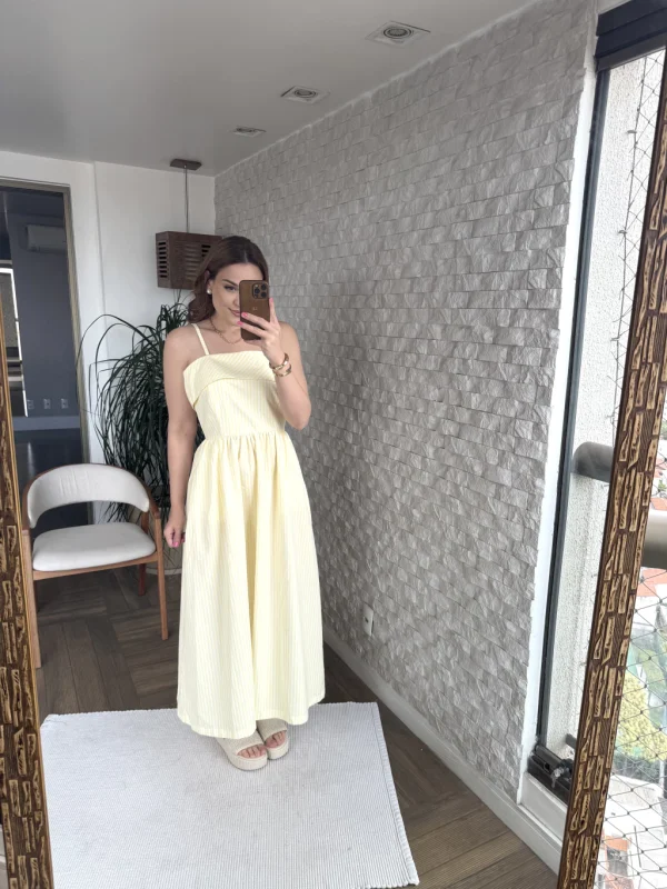Vestido Adelia Listrado Amarelo