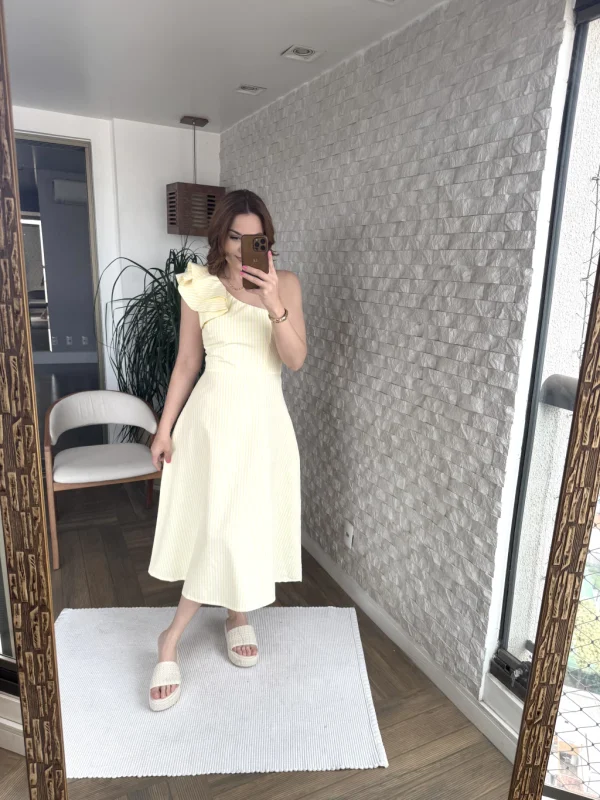 Vestido Tarsila Listrado Amarelo