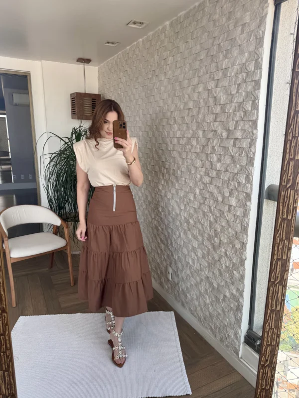Saia Roberta Marrom