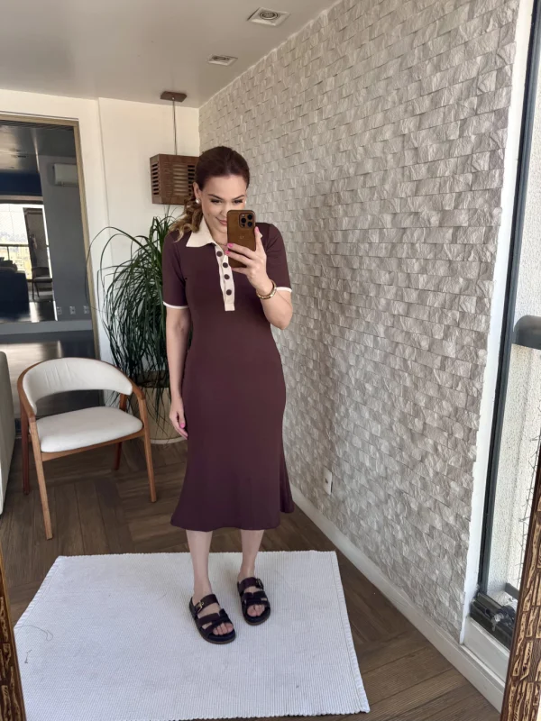 Vestido Cassiane Marrom