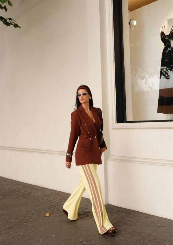 Calça Track Pants Amarela/Marrom