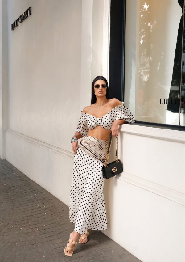 Conjunto Any Poá Branco