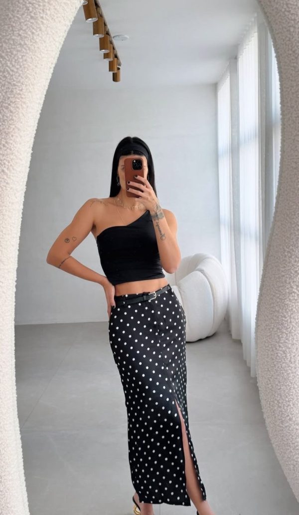 Saia Polka Dolts Preta