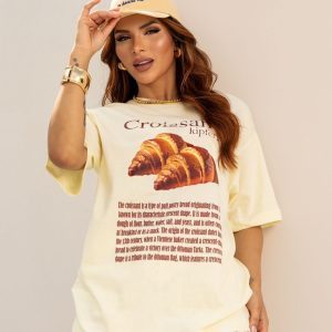 Camiseta Maxi Croissant Amarelo Manteiga