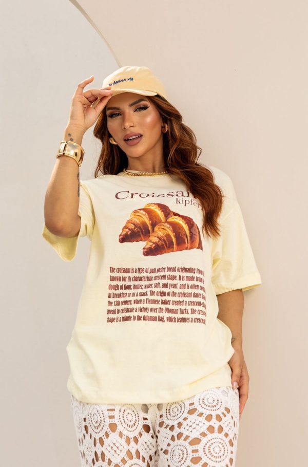 Camiseta Maxi Croissant Amarelo Manteiga