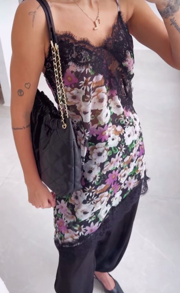 Minivest Clara Floral Preto