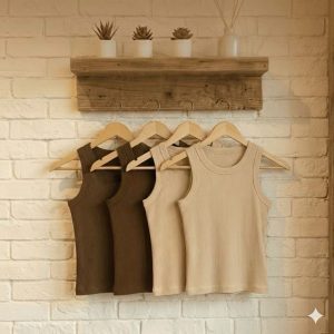 Kit Regatas Com 4 Cores  2 Marrons 2 Nudes