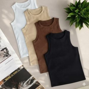 Kit Regatas 4 Cores Branca/Nude/Marrom/Preta