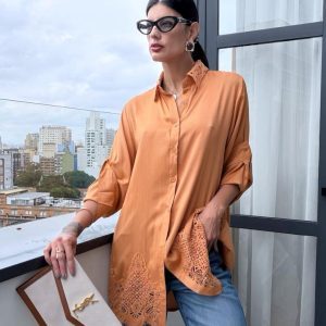 Maxi Camisa Roberta Caramelo