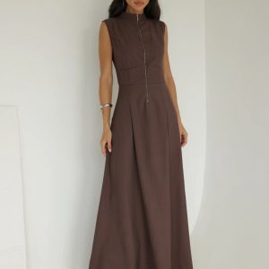 Vestido Rosalia Marrom Escuro