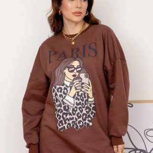 Maxi Moletom Paris Marrom