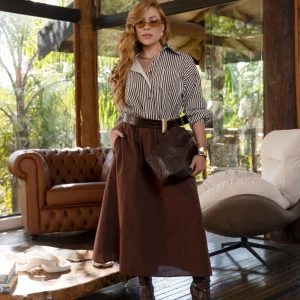 Saia Rebeca Marrom
